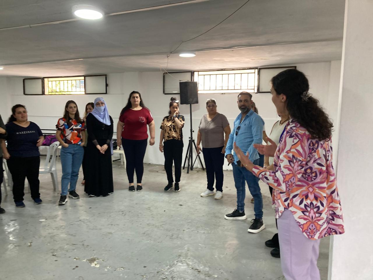 A picture of teachers being trained