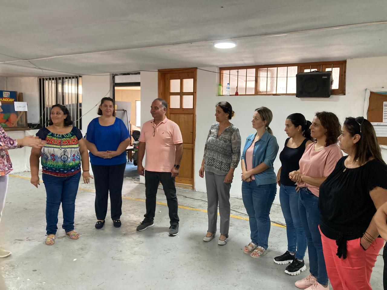 A picture of teachers being trained