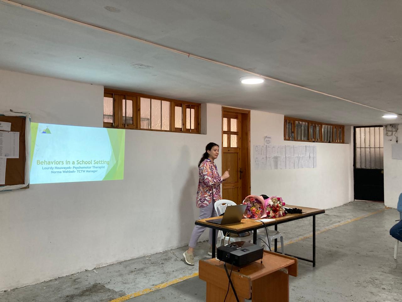 A picture of teachers being trained