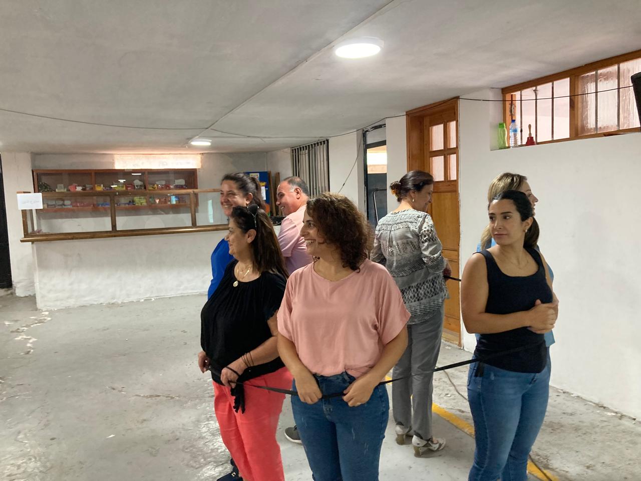 A picture of teachers being trained