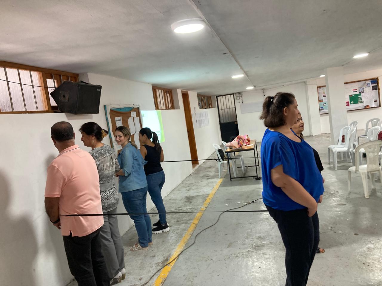 A picture of teachers being trained