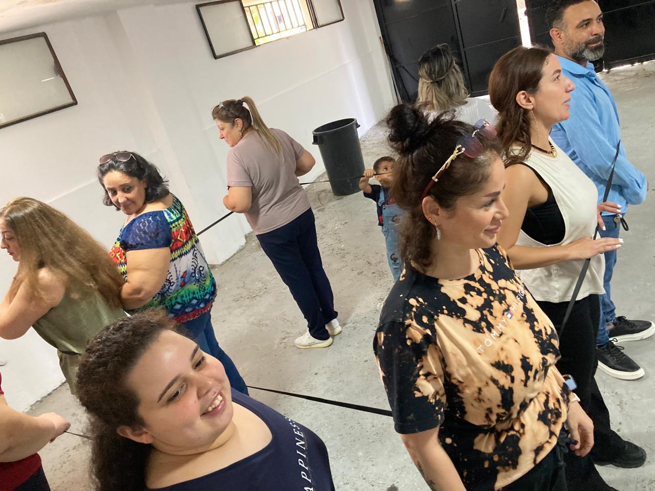 A picture of teachers being trained